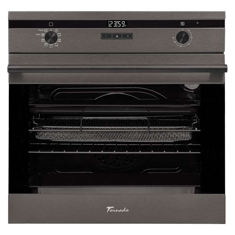Cuptor electric incorporabil Tornado Eclipse, 73 l, soft close, 9 functii, Clasa A, Dark Inox