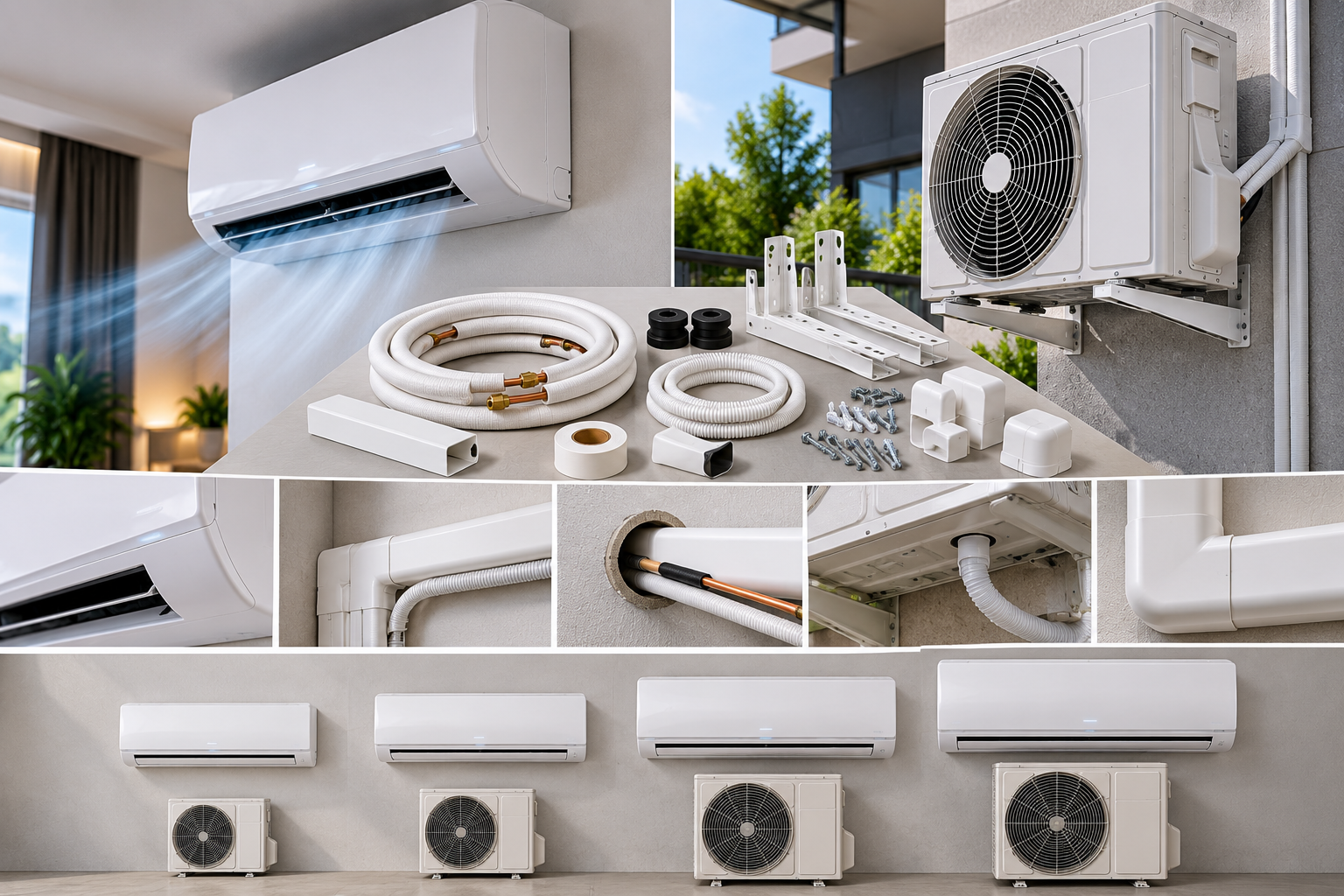 Montaj aer condiționat cu kit inclus · 7000–16000 BTU